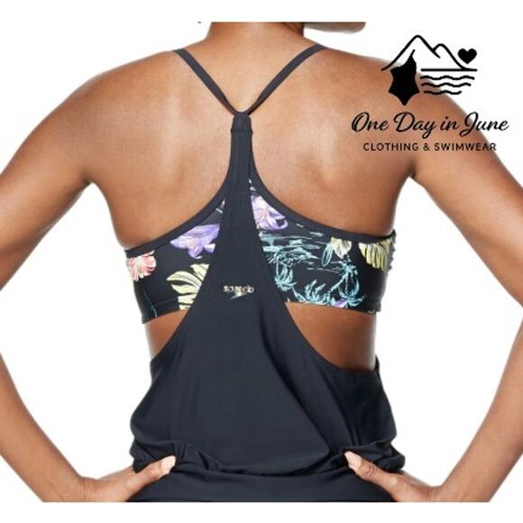 Speedo Racerback Double Up Tankini Top Size L - Picture 2 of 7